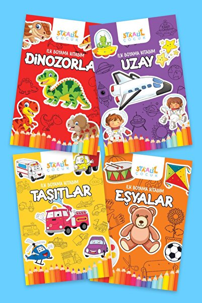 STAAU Çocuk İlk Boyama Kitabım - Eğlenceli Boyama Seti 2 - Uzay / Dinozorlar ...