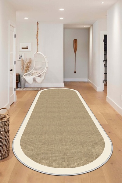 Lavita Home Wicker Oval Runner for Home Decoration - Non-Slip Base, Washable Machine