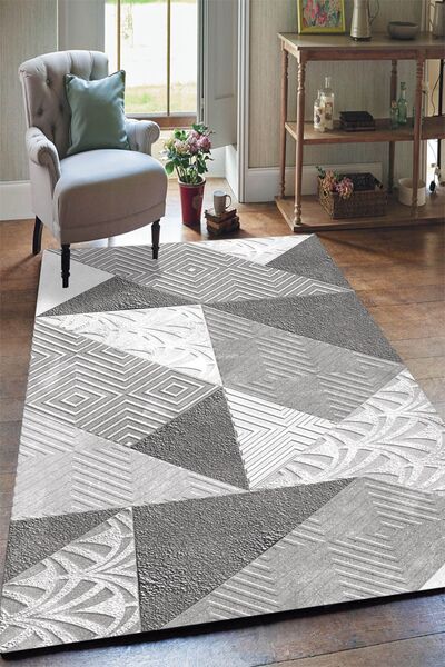 Yürük Home Welsoft Kumaş Dijital Baskılı YRK153 Modeli Lastikli Halı Örtüsü