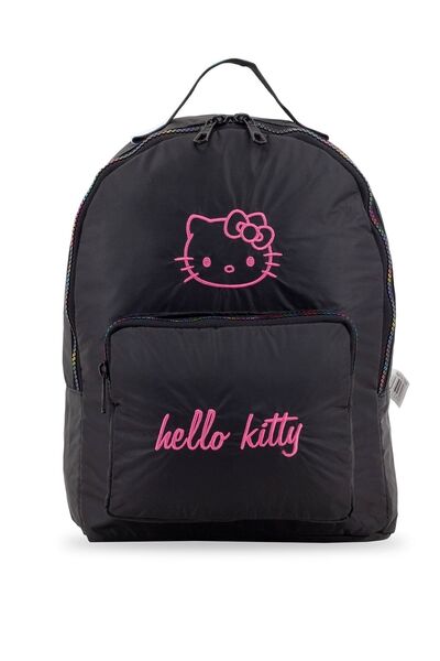 Over-Q Geantă de grădiniță pentru fete cu licență Hello Kitty - neagră, imper...