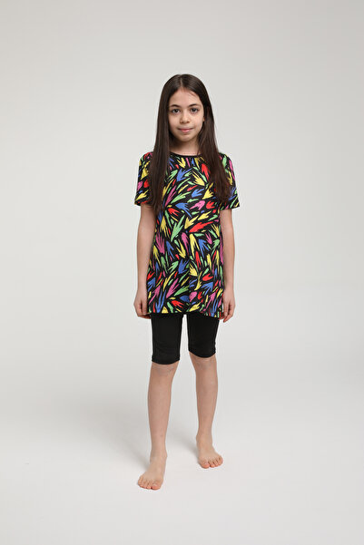 SEBOTEKS Girl's Short Sleeve Tights Swimsuit - 35104