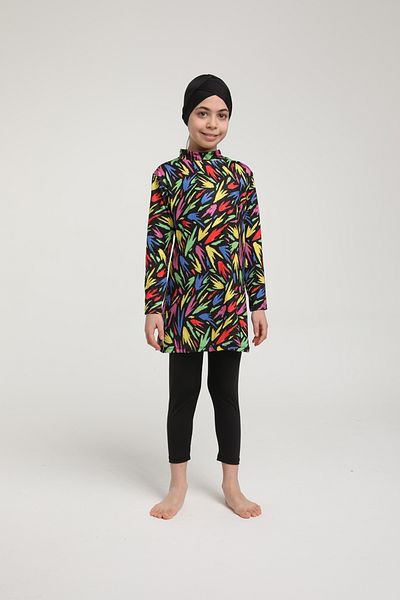 SEBOTEKS Long Sleeve Closed Girl's Hijab Swimsuit 35204