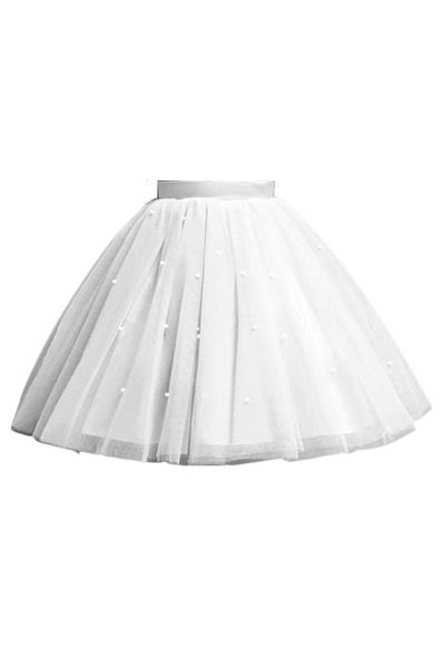 nsmkidslife Girl's Pearl Detailed Fluffy Tutu Skirt Birthday Graduation Party Skirt