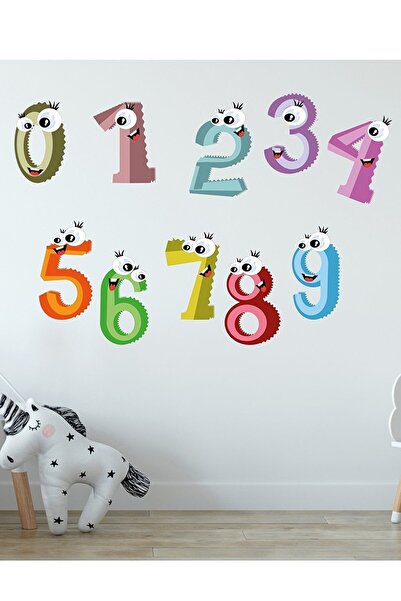 Genel Markalar Tasarım Eğitici Rakamlar Serisi Duvar Sticker Simtasarım-338