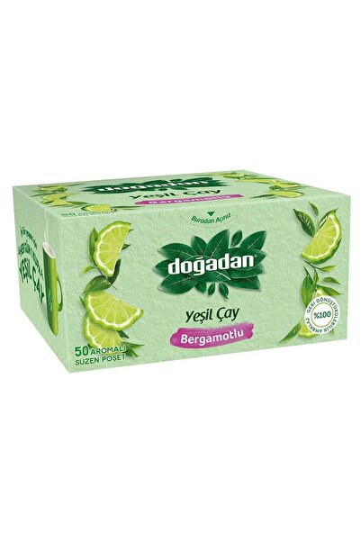 Doğadan Yeşilçay Bergamot Aromalı Bardak Poşet Çay 50'li