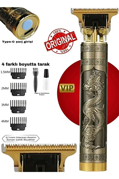 caddeoutlet Dragon Profesyonel N-9294 Saç Sakal Ense Çizim Tüm Vücut Tüyü Laz...