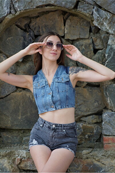 Butik Saçaklı Denim Şort