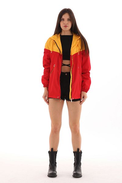 Moda Tuğram Red Yellow Micro Raincoat and Windbreaker Set