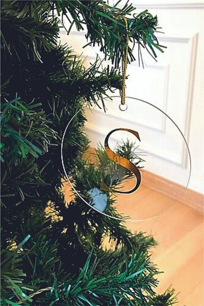 Ege ajans Gold Plexiglass Christmas Ornament with Letters