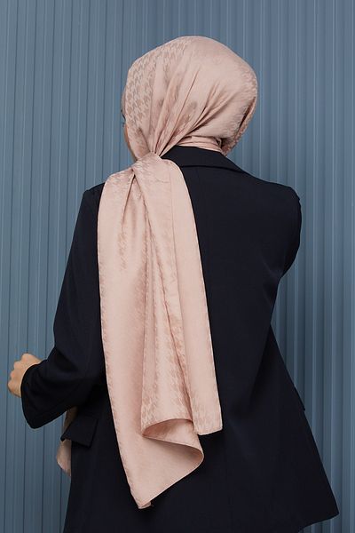 Golden Rose Jacquard Houndstooth Shawl