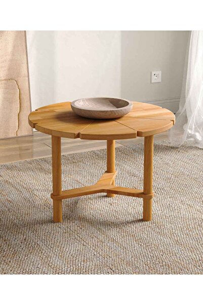 woodizy Doğal Masif Ahşap Mimoza Fiskos ve Orta Sehpa