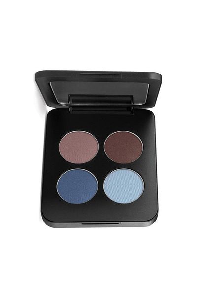 Young Blood Youngblood Pressed Mineral Eyeshadow Quad 4-Piece Eyeshadow Palette 4 Gr(glamour EyesCoffee And Blue Tone