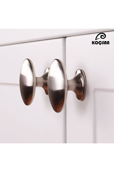 KOÇSAN Space Inox Button Handle Luxury Country Kitchen Furniture Cabinet Drawer Handle