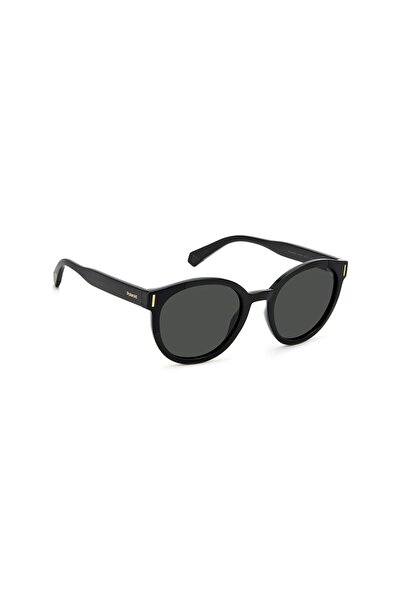 Polaroid PLD 6185/S 807/M9 Women's Sunglasses, Black, Round, 52 mm