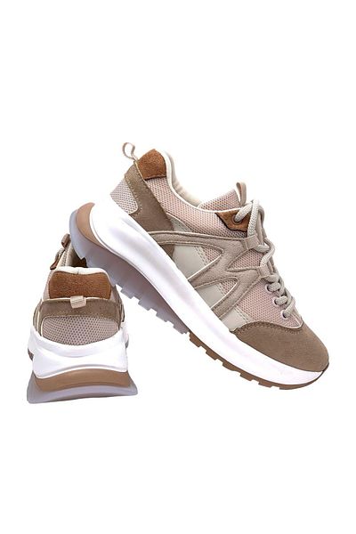 bescobel Women's Mafye Mink Comfort Sole Daily Walking Sneaker 4 Cm Sp130