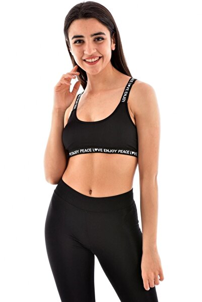 Koza Women's 80504 Back Detailed Sports Bustier Black