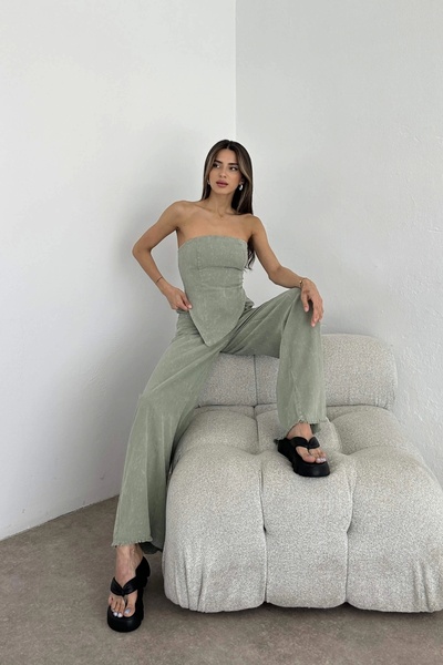 Eka Green Jean Look Washable γυναικείο παντελόνι - 1006-2315