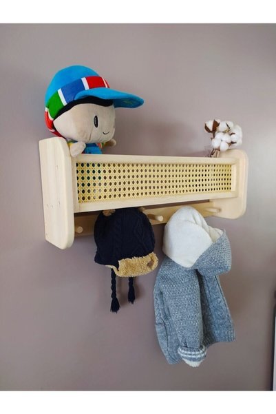 babyroomstore Hazeranlı Ahşap Askılık Raf