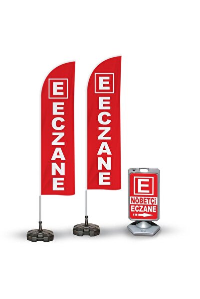 Reklamediyoruz Nöbetçi Eczane Temalı 2 Yelken Bayrak Ve A Tabela Reklam Paketi
