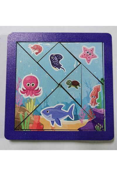 YAHO OYUNCAĞIN DOĞAL HALİ 7 parça eğitici Renkli Ahşap Tangram