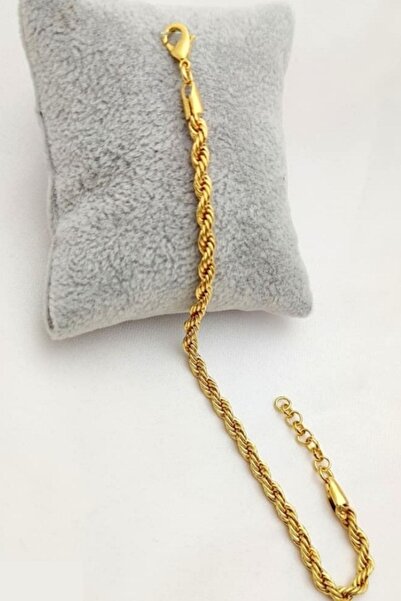 HEVISS Altın Kaplama Halat Zincir Bileklik 4mm