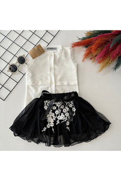 esmacamoda COSUM FUSTA NEGRA BRODATA ALBA ROCHIE DE FATA