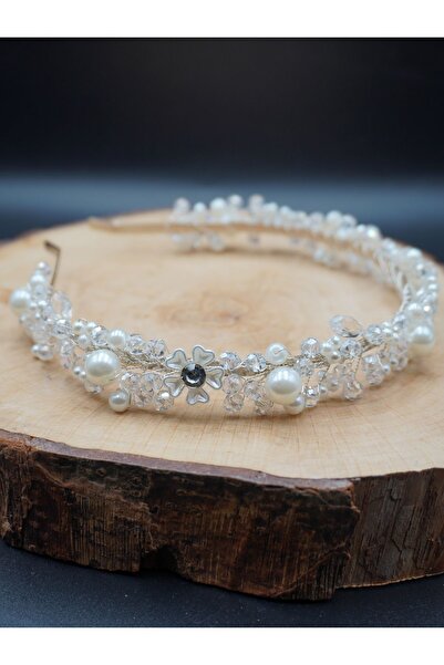 Gelintacım Coroană și accesoriu de păr elegant pentru mireasă cu piatră de cr...