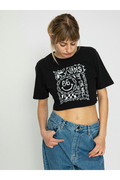 Vans Negru pentru femei Vans Forever Checker Crew Crop T-Shirt