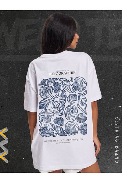 WEARTEX Unisex Oversize Linogravure Printed T-shirt
