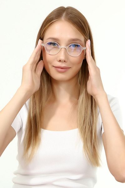 PETİTO Enif Matte Crystal Unisex Transparent Blue Light Protective Screen Glasses (42-24-145 Small Light)