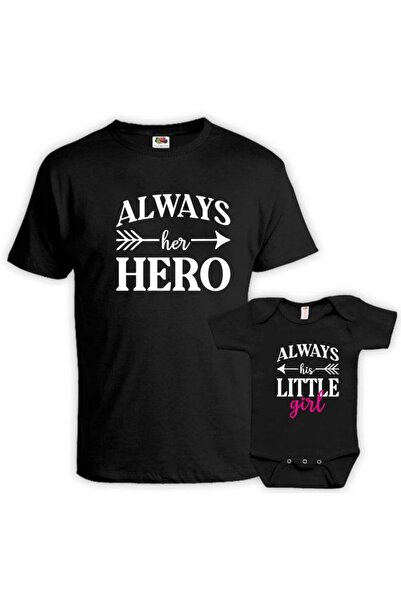 venüsdijital Tricou Father and Girl Always Her Hero - Zıbın (Preț pentru 1 bucată)