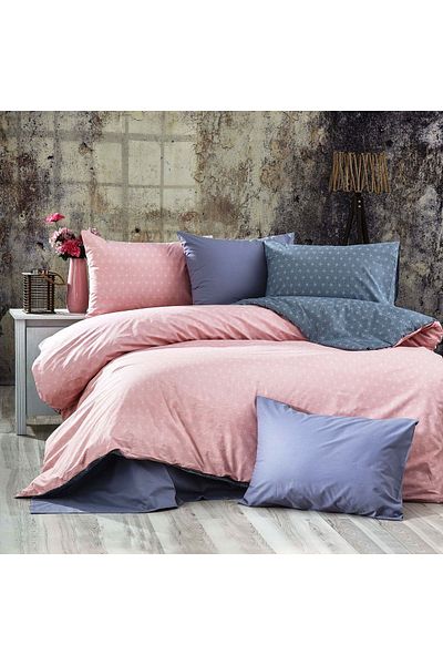 MAJESTE Exclusive 100% Cotton Poplin Akfil Ranforce Double Duvet Cover Set (4 Pillow Cases)-1371P