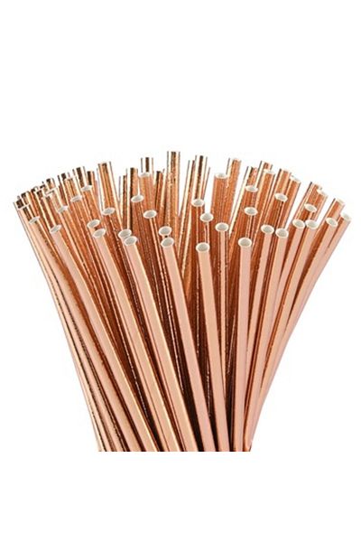 Big Party Rose Gold 25-Piece Paper Party Straws - Comfortable Cut