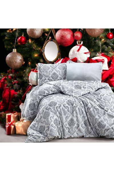 MAJESTE Combined/Cotton Ranforce Does Not Want Iron, Non-Wrinkle Single Duvet Cover Set-2 with Pillow Case-2263t