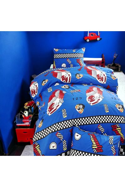 MAJESTE Rally Racing Car Patterned 2 Pillowcases / Cotton Ranforce Single Duvet Cover Set - 9238