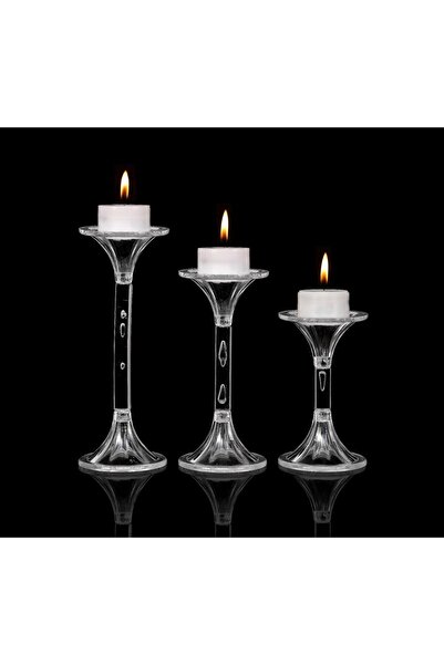 TR Turan Collection KADEH 3'LÜ Polikarbon Dekoratif Şamdan - Düğün, Organizas...