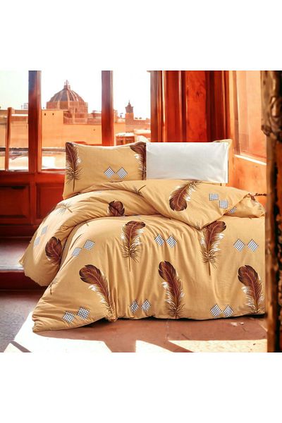 MAJESTE Combined/cotton Ranforce Non-Wrinkle Single Duvet Cover Set - With 2 Pillowcases - 5297t