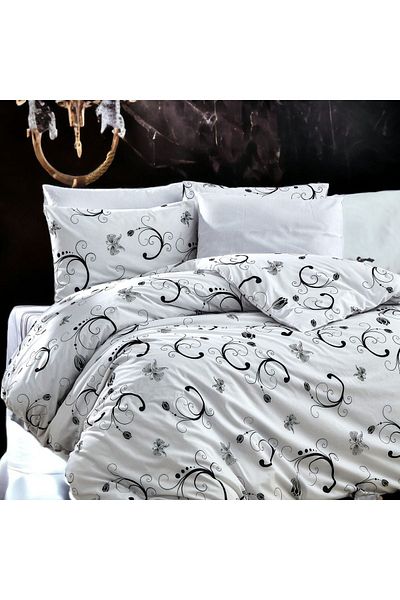 MAJESTE Combined/Cotton Ranforce Does Not Want Iron, Non-Wrinkle Single Duvet Cover Set-2 with Pillow Case-1355t