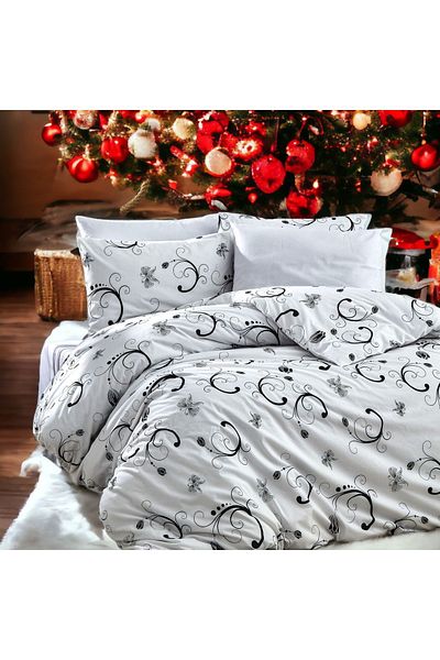 MAJESTE Combined/Cotton Ranforce Does Not Want Iron, Non-Wrinkle Single Duvet Cover Set-2 with Pillow Case-1355t