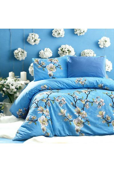 MAJESTE Combined/Cotton Ranforce Does Not Want Ironing Non-Wrinkle Single Duvet Cover Set-2 with Pillow Case-8431t-mv