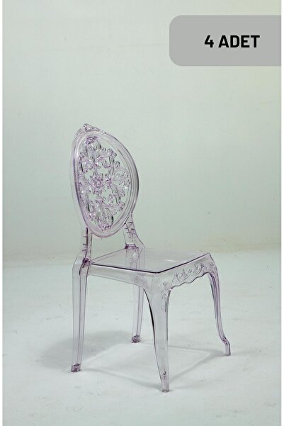SANDALİE 4 Adet / Mutfak&Salon&Bahçe Tolina Sandalye - Şeffaf