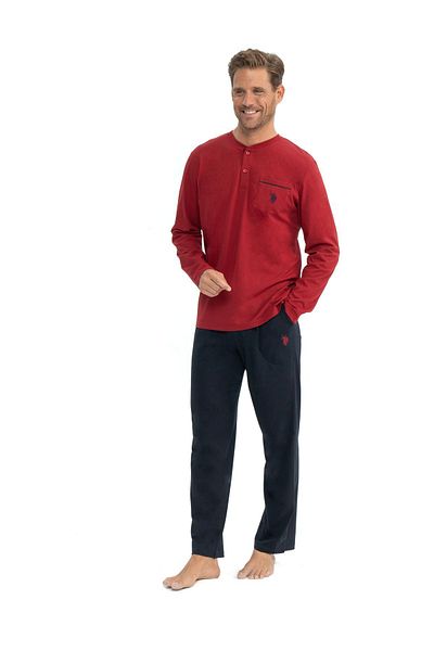 U.S. Polo Assn. Σετ ανδρικών πιτζάμες 5 τεμαχίων - ψηλό, σορτς, ρόμπες και προίκα γαμπρού 12040