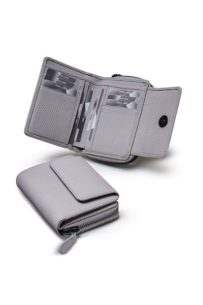 SANLINE 2768 Model Genuine Leather Gray Women's Wallet