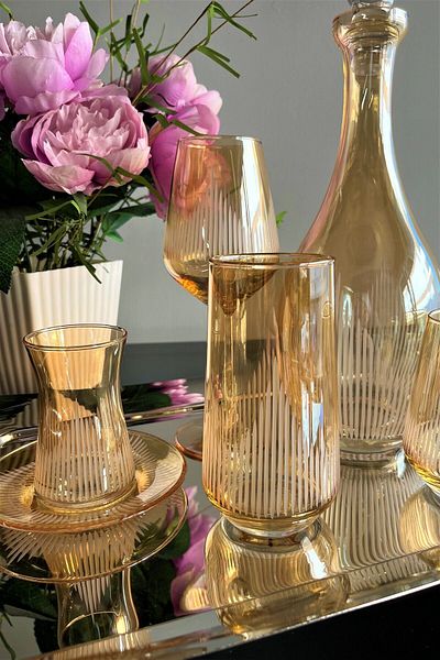 DECOSTYLE Hisar Bal 61 Pieces Paşabahçe Glass Cup Set for 12 People