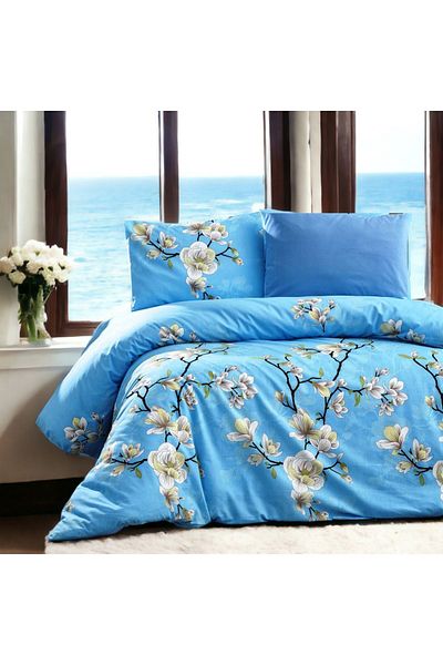 MAJESTE Combined/Cotton Ranforce Does Not Want Ironing Non-Wrinkle Single Duvet Cover Set-2 with Pillow Case-8431t-mv