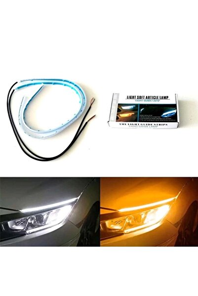 ÇAMKIRAN Kayar Led Far Kaşı Kayar Sinyal Özellikli Far Üstü 60cm + 60cm Kayar Led Animasyonlu