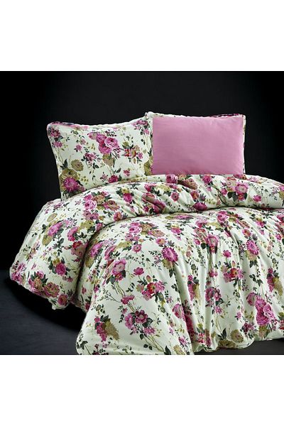 MAJESTE Combined/Cotton Ranforce Does Not Want Iron, Non-Wrinkle Single Duvet Cover Set-2 with Pillow Case-10331t