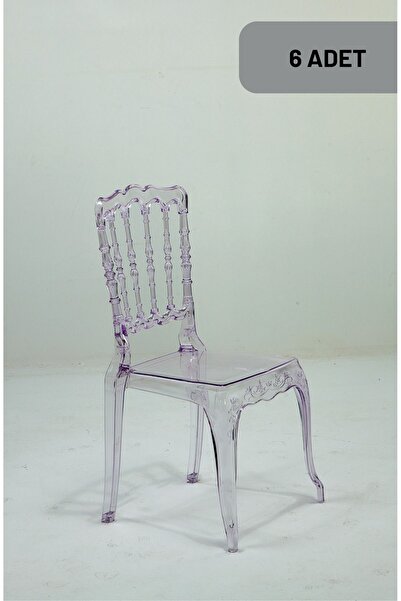 SANDALİE 6 Adet / Mutfak&Salon&Bahçe Dante Sandalye - Şeffaf
