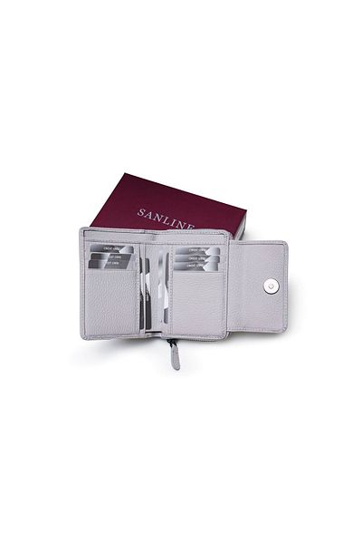 SANLINE 2768 Model Genuine Leather Gray Women's Wallet