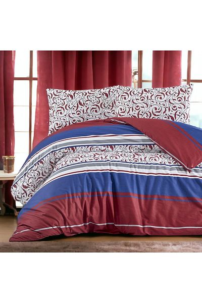 MAJESTE Alinda 100% Cotton Ranforce Double Duvet Cover Set (2 Pillow Cases)-6152